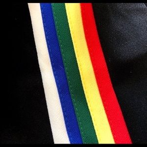 Zara Pants Zara Rainbow Stripe Flowy Black Wide Trouser Pants Size: L